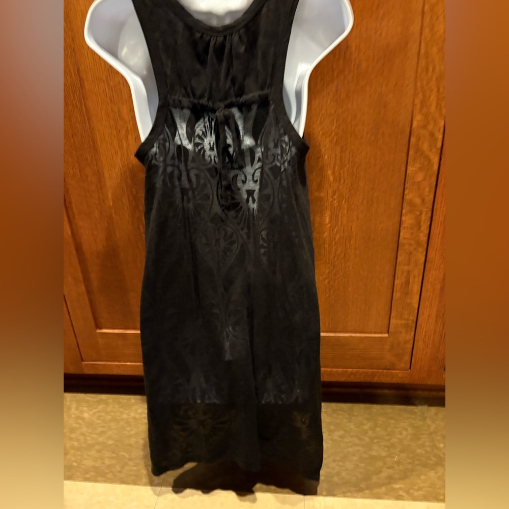 Black Burnout Swimsuit Cover-up Dress Medium